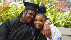 Graduate mom with daughter