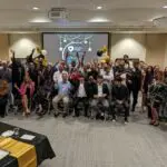 Volunteers at the Volunteer Appreciation event take a group photo